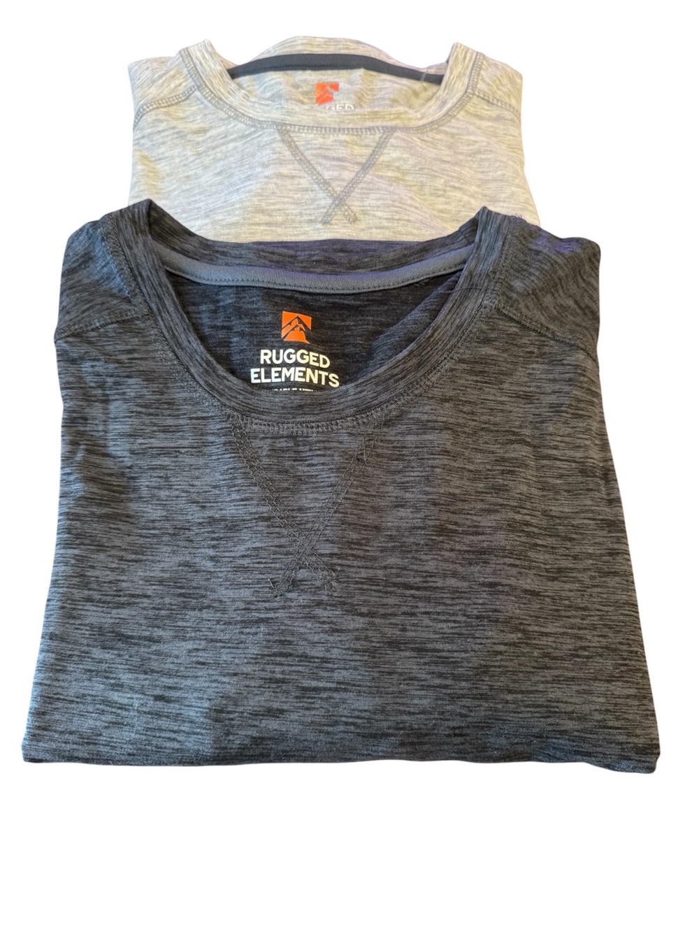 Rugged Elements Men's Long Sleeve Crew Tee Lot Of 2 Black & Gray Size XL Utility